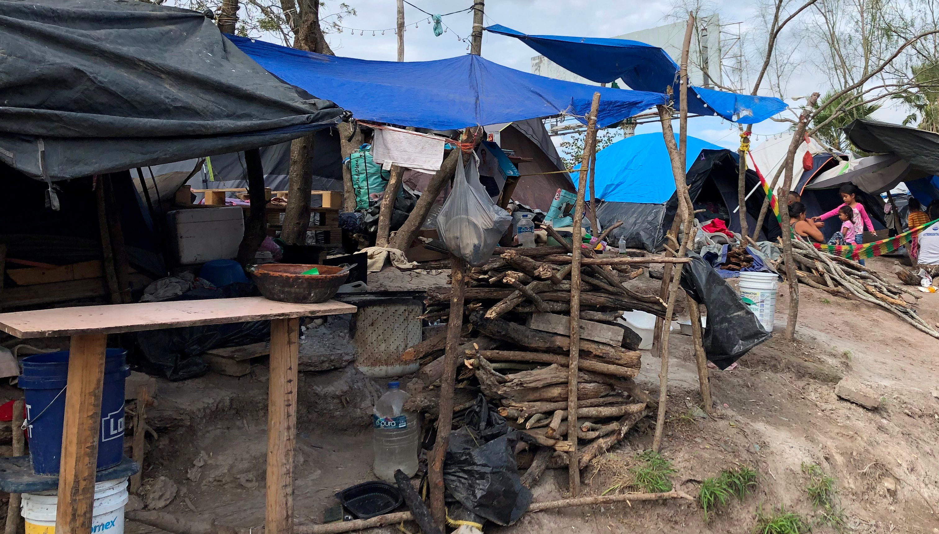 A view of asylum-seekers campsites in Matamoros, Mexico